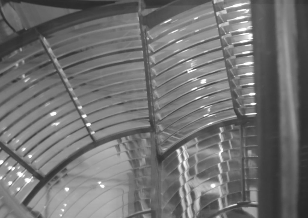Photo of a section of a lighthouse lens.